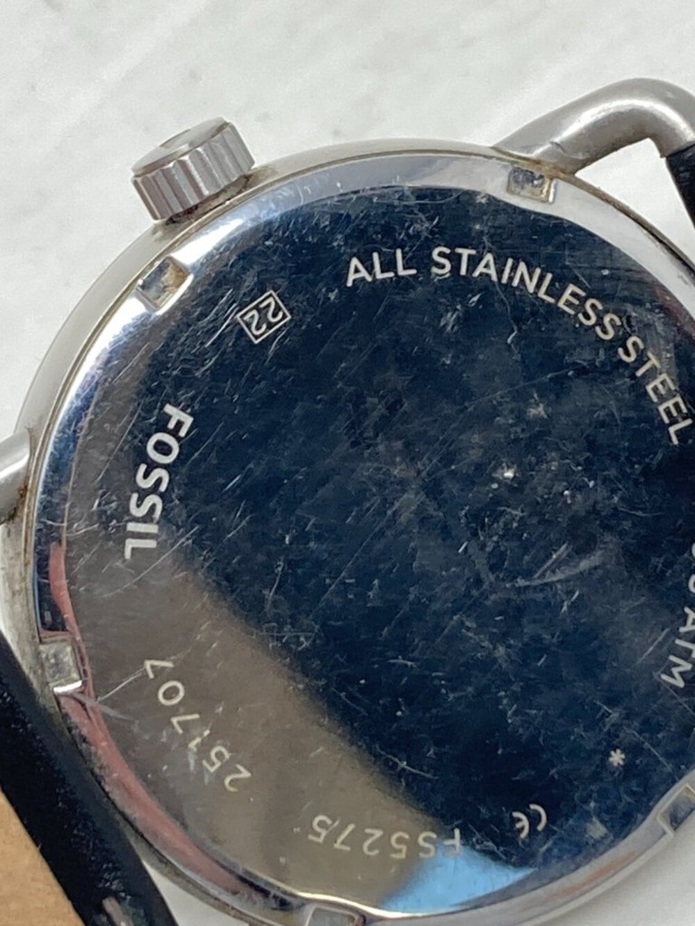 Fossil Commuter Mens Watch 52mm Silver Tone Date Black Leather New Battery - Picture 12 of 15